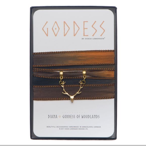 Disco Lemonade GODDESS Diana of the Woodlands, Silk Wrap Bracelet, Choker,Anklet - Picture 2 of 5